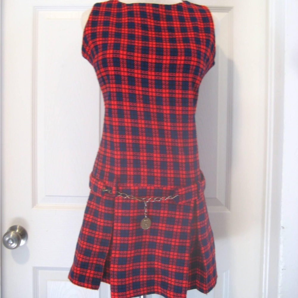 1960s Mod Scooter dress plaid